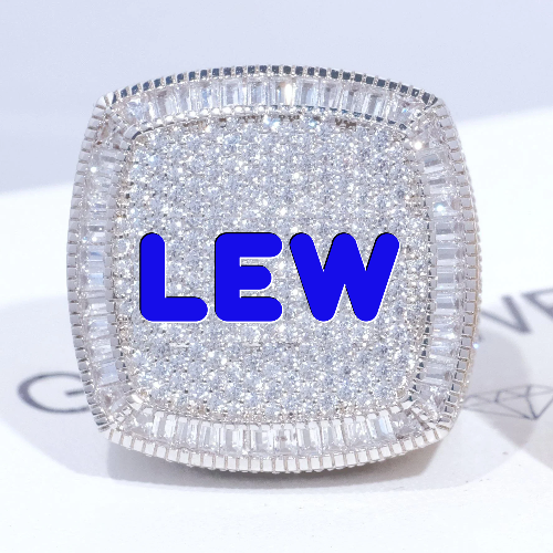CUSTOM LETTER 3D ICED RING