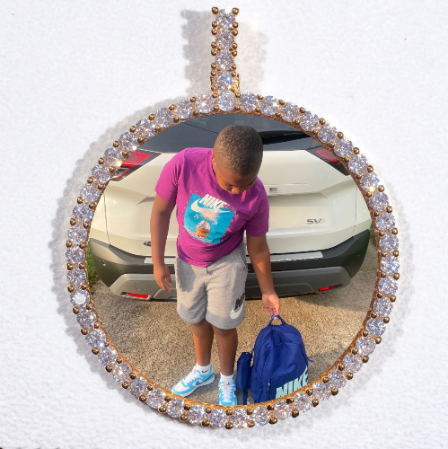 LARGE 3D CIRCLE CUSTOM PICTURE PENDANT