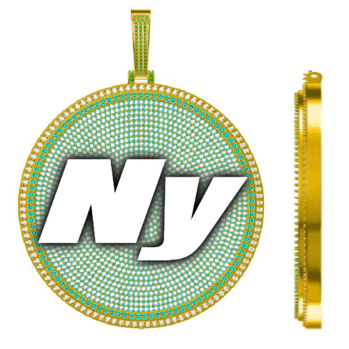 CUSTOM LETTER NECKLACE 3D BIG DISC