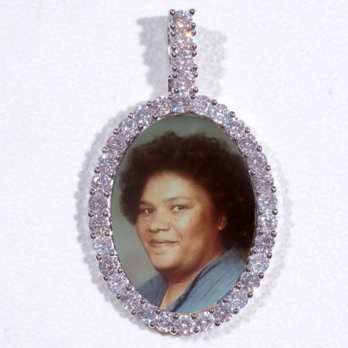 Large 3D Oval Custom Picture Pendant