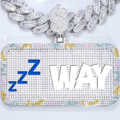 CUSTOM LETTER NECKLACE 3D COLORFUL SQUARE