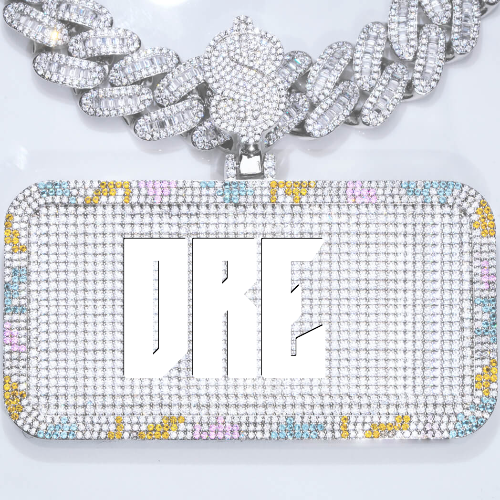 CUSTOM LETTER NECKLACE 3D COLORFUL SQUARE