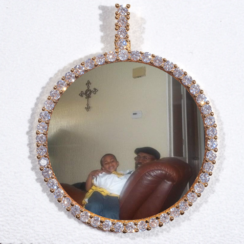 LARGE 3D CIRCLE CUSTOM PICTURE PENDANT
