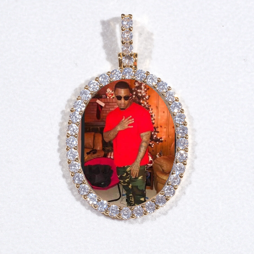 3D Oval Custom Picture Pendant