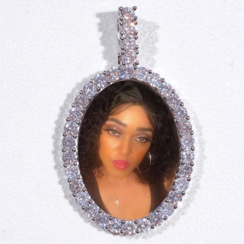 Large 3D Oval Custom Picture Pendant