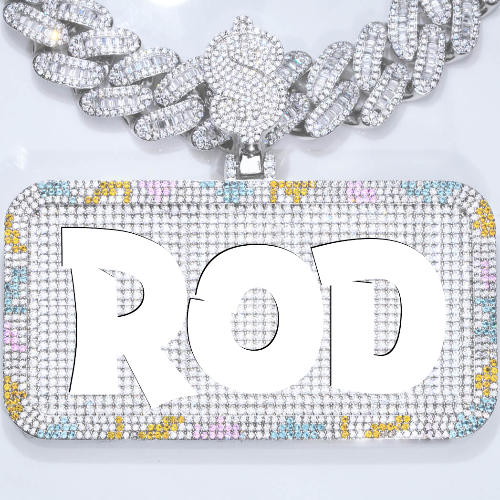 CUSTOM LETTER NECKLACE 3D COLORFUL SQUARE