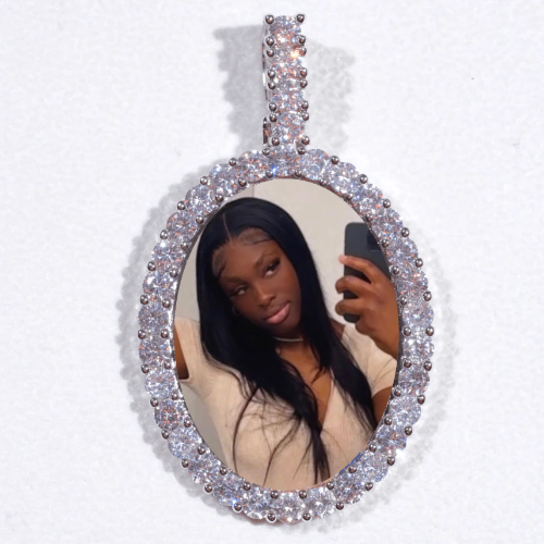 Large 3D Oval Custom Picture Pendant