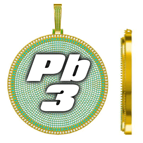 CUSTOM LETTER NECKLACE 3D BIG DISC