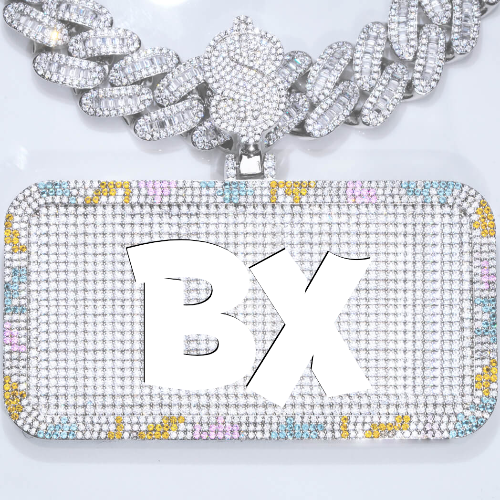 CUSTOM LETTER NECKLACE 3D COLORFUL SQUARE
