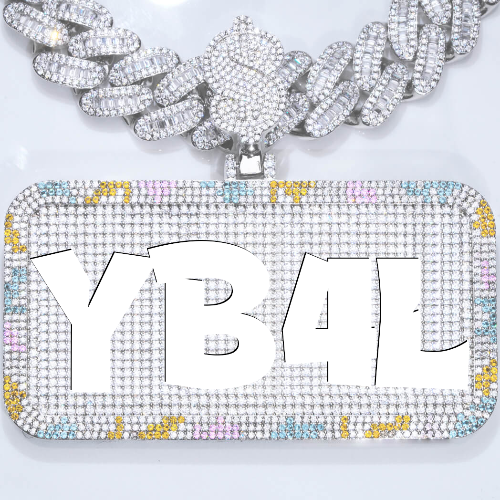 CUSTOM LETTER NECKLACE 3D COLORFUL SQUARE