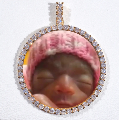 LARGE 3D CIRCLE CUSTOM PICTURE PENDANT