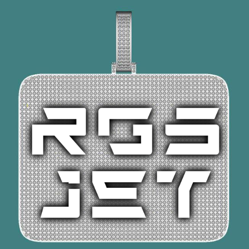 CUSTOM LETTER NECKLACE 3D BIG SQUARE