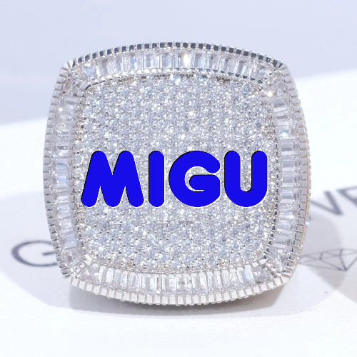 CUSTOM LETTER 3D ICED RING