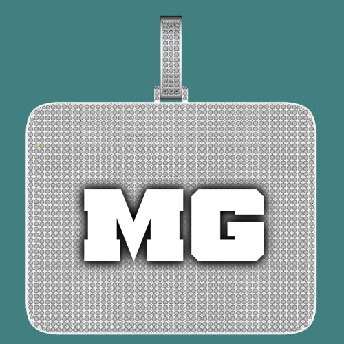 CUSTOM LETTER NECKLACE 3D BIG SQUARE