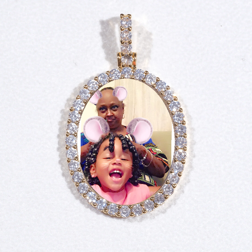 3D Oval Custom Picture Pendant