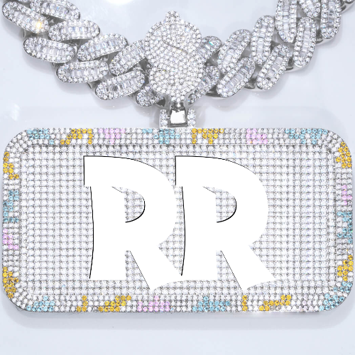 CUSTOM LETTER NECKLACE 3D COLORFUL SQUARE