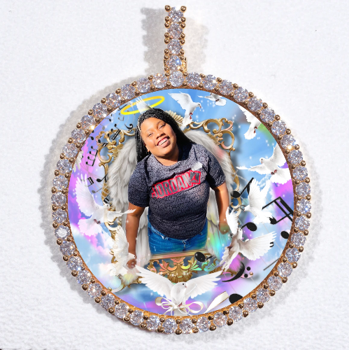 LARGE 3D CIRCLE CUSTOM PICTURE PENDANT