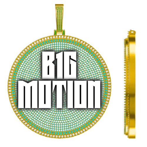 CUSTOM LETTER NECKLACE 3D BIG DISC