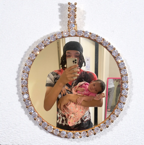 LARGE 3D CIRCLE CUSTOM PICTURE PENDANT