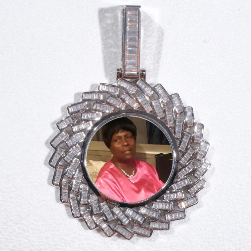 Large 3D Baguette Custom Picture Pendant