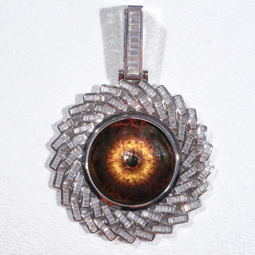 Large 3D Baguette Custom Picture Pendant