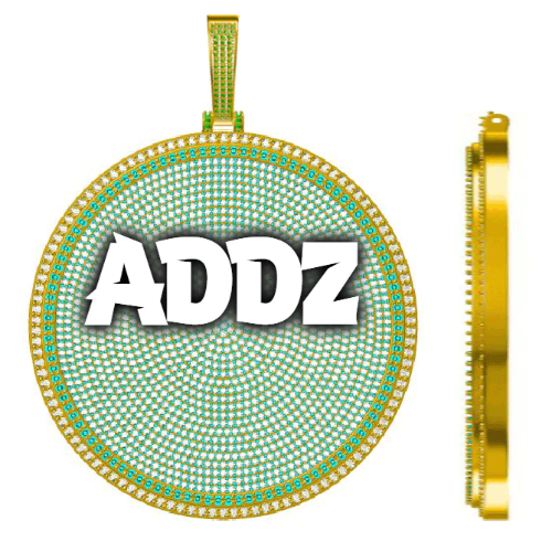 CUSTOM LETTER NECKLACE 3D BIG DISC