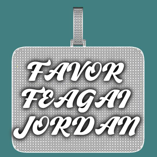 CUSTOM LETTER NECKLACE 3D BIG SQUARE