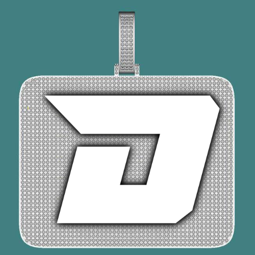 CUSTOM LETTER NECKLACE 3D BIG SQUARE