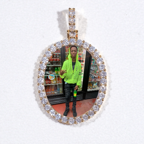 3D Oval Custom Picture Pendant