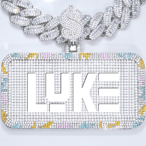 CUSTOM LETTER NECKLACE 3D COLORFUL SQUARE