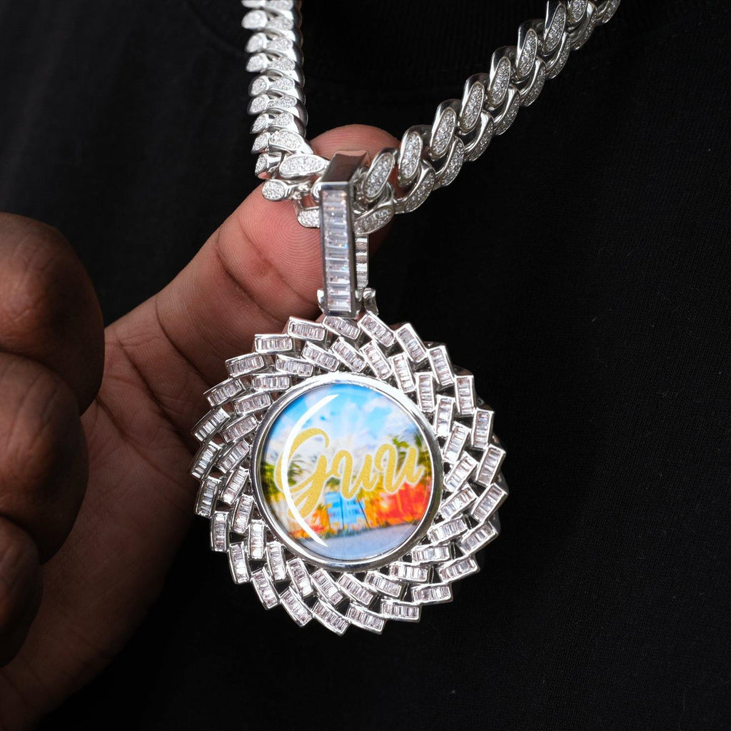 Large 3D Baguette Custom Picture Pendant - The GUU Shop