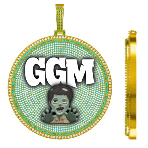 CUSTOM LETTER NECKLACE 3D BIG DISC