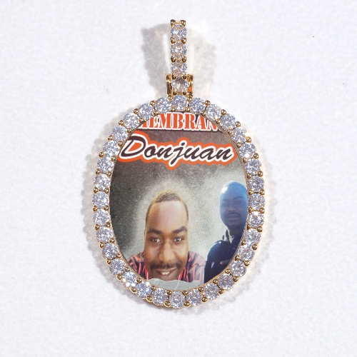 3D Oval Custom Picture Pendant