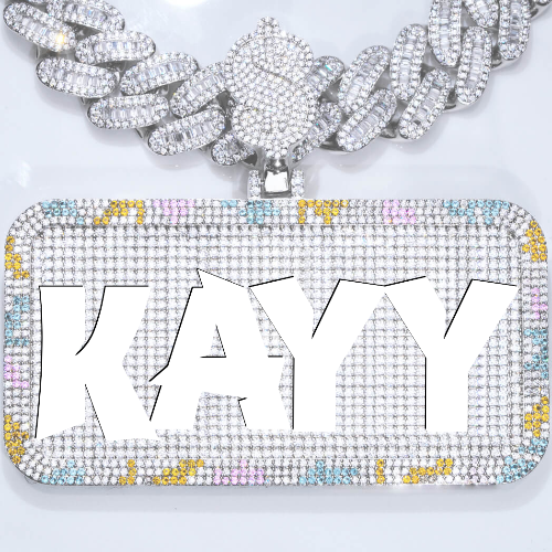 CUSTOM LETTER NECKLACE 3D COLORFUL SQUARE