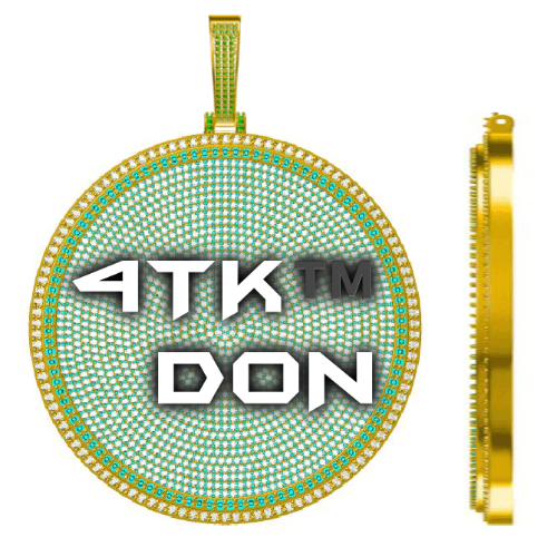 CUSTOM LETTER NECKLACE 3D BIG DISC