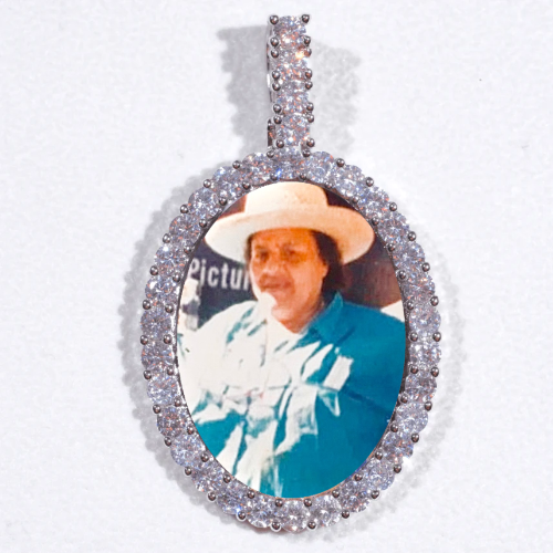 Large 3D Oval Custom Picture Pendant