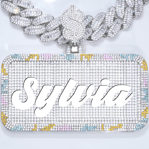 CUSTOM LETTER NECKLACE 3D COLORFUL SQUARE