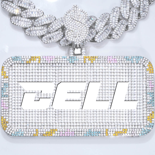 CUSTOM LETTER NECKLACE 3D COLORFUL SQUARE