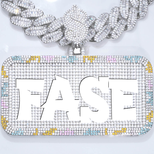 CUSTOM LETTER NECKLACE 3D COLORFUL SQUARE