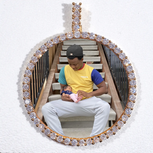 LARGE 3D CIRCLE CUSTOM PICTURE PENDANT