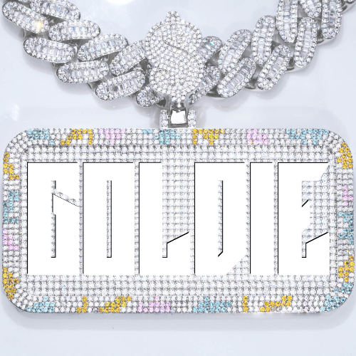 CUSTOM LETTER NECKLACE 3D COLORFUL SQUARE