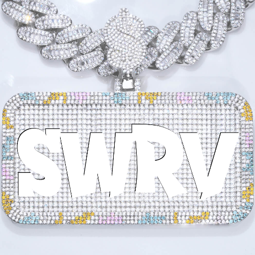 CUSTOM LETTER NECKLACE 3D COLORFUL SQUARE