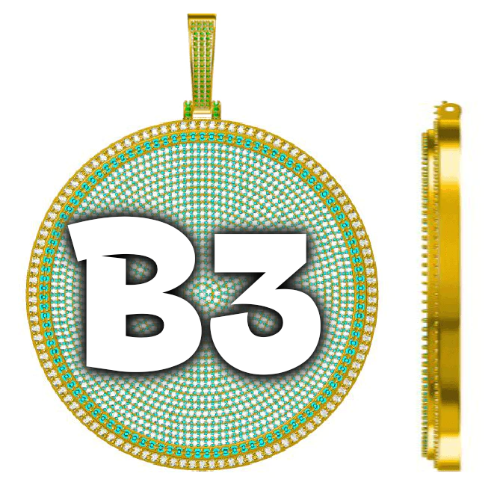 CUSTOM LETTER NECKLACE 3D BIG DISC