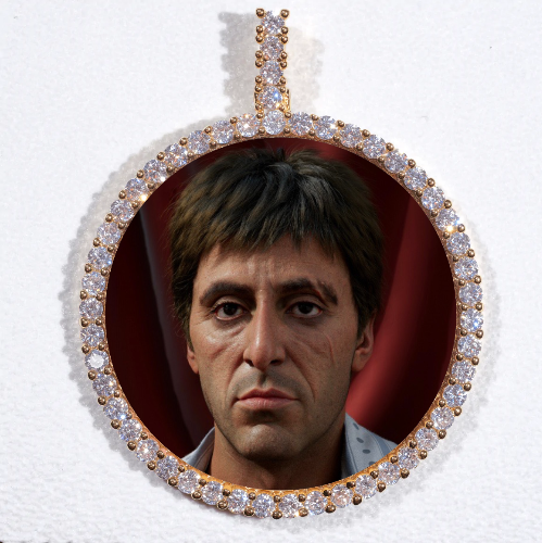 LARGE 3D CIRCLE CUSTOM PICTURE PENDANT