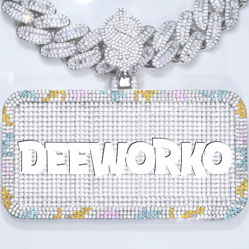 CUSTOM LETTER NECKLACE 3D COLORFUL SQUARE