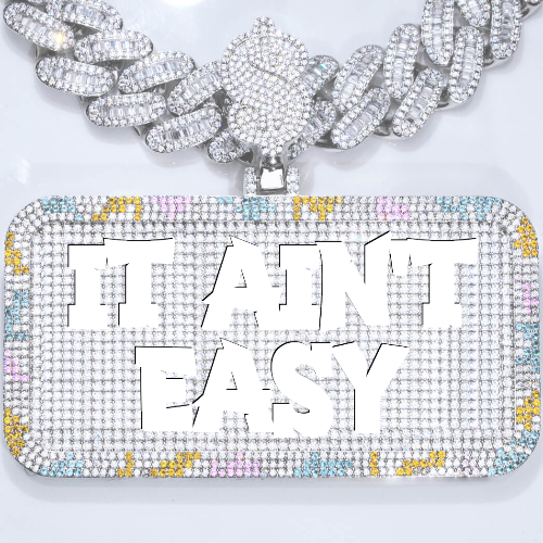 CUSTOM LETTER NECKLACE 3D COLORFUL SQUARE