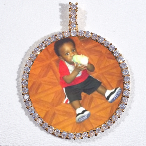 LARGE 3D CIRCLE CUSTOM PICTURE PENDANT