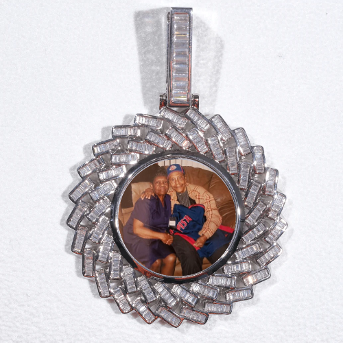 Large 3D Baguette Custom Picture Pendant