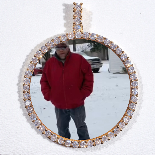 LARGE 3D CIRCLE CUSTOM PICTURE PENDANT