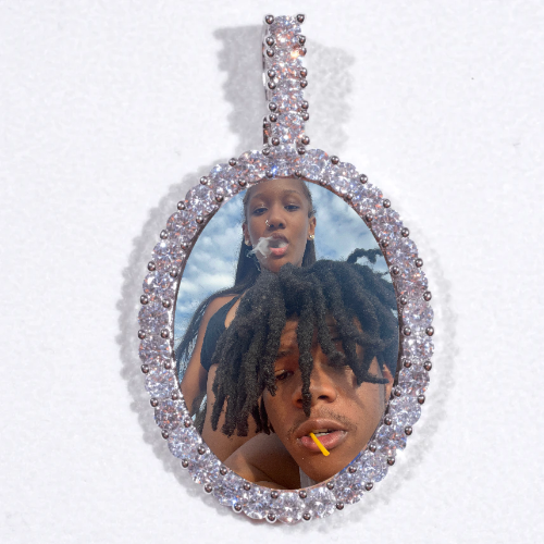 Large 3D Oval Custom Picture Pendant